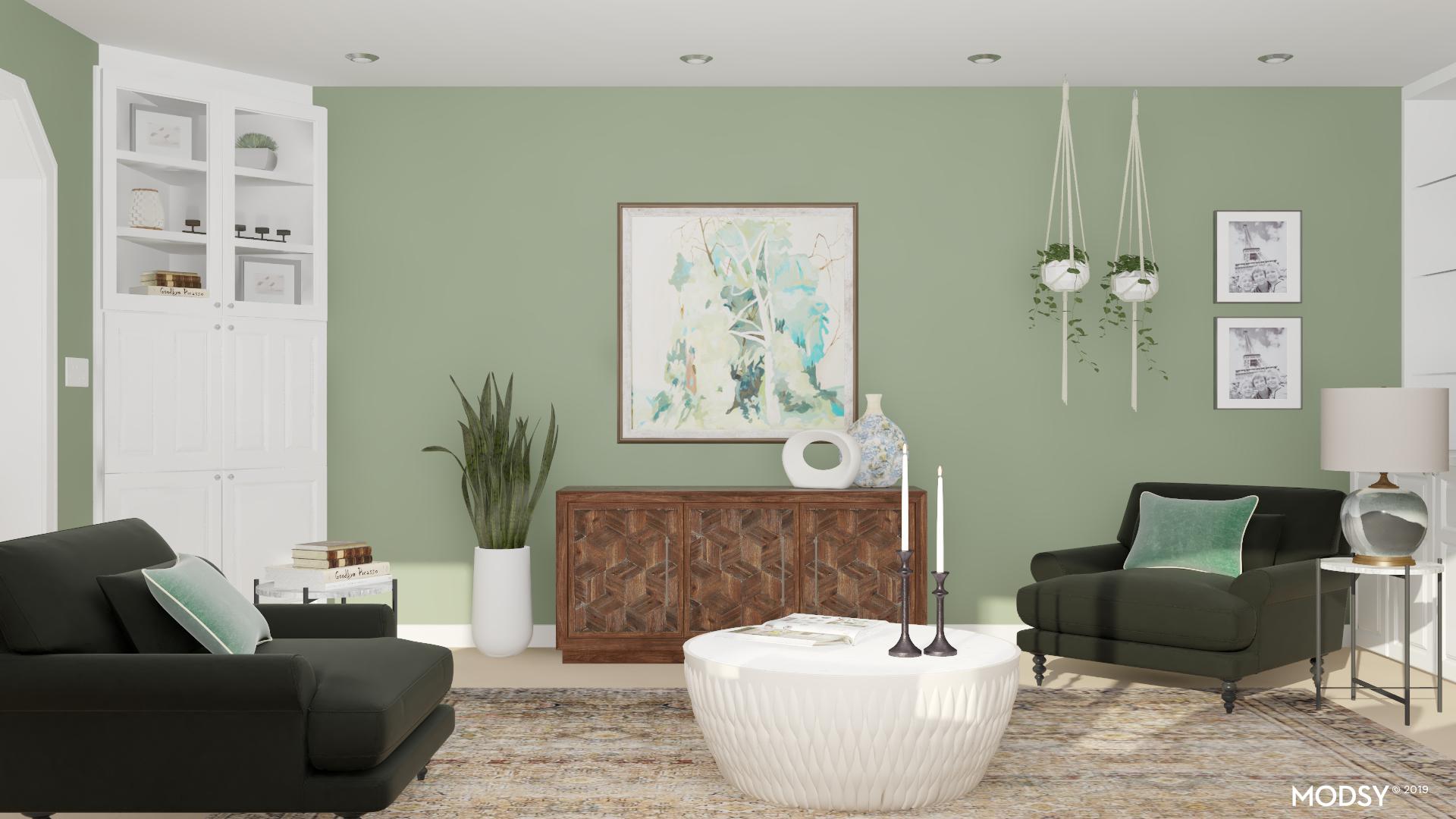 sage green color living room